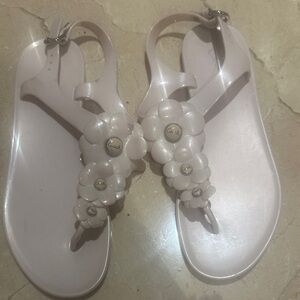 Coach Elegant Floral Sandals in Cream